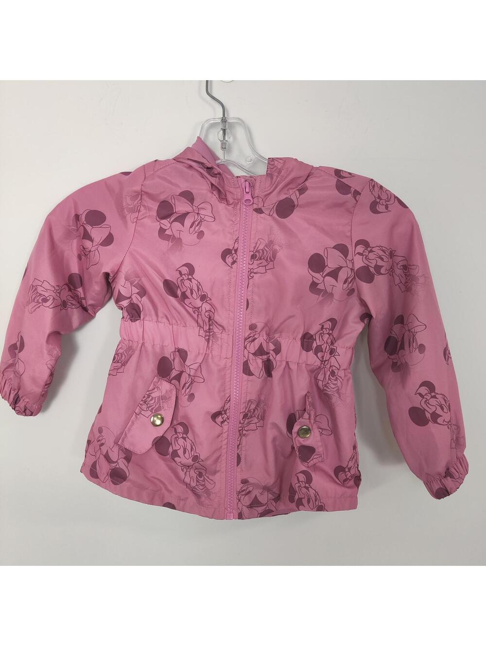 Disney Minnie Mouse Pink Hooded Zip Jacket Toddler Girls Size 4